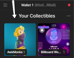 "Collectibles" Section of your Phantom Wallet